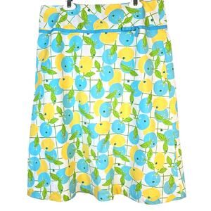 Vintage Lilly Pulitzer Skirt Women's 8 Lemons Blueberry A-Line White Label READ